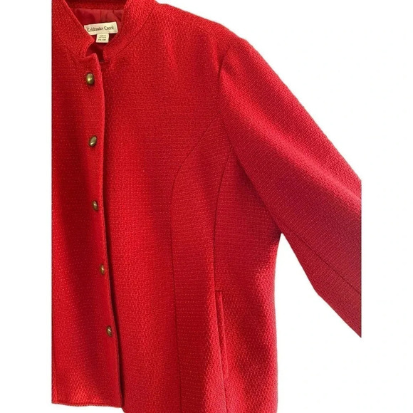 Coldwater Creek Women's Red Knit Long Sleeve Button Down Jacket Size PXL (18) - Picture 2 of 5